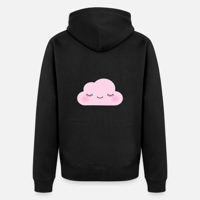 Rosa Wolke - Unisex Premium Bio Zip Hoodie - Schwarz