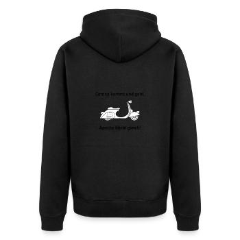 Apache Corona Roller - Unisex Premium Bio Zip Hoodie - Schwarz - Hinten - Nico (187cm)
