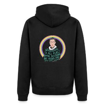 Politics USA democrats - Unisex Premium Organic Zip Hoodie - black - Back - Nico (187cm)