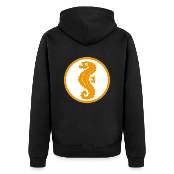 Hippocampe Moin Mer Du Nord - Veste à capuche bio Premium Unisexe - noir - Dos - Nico (187cm)