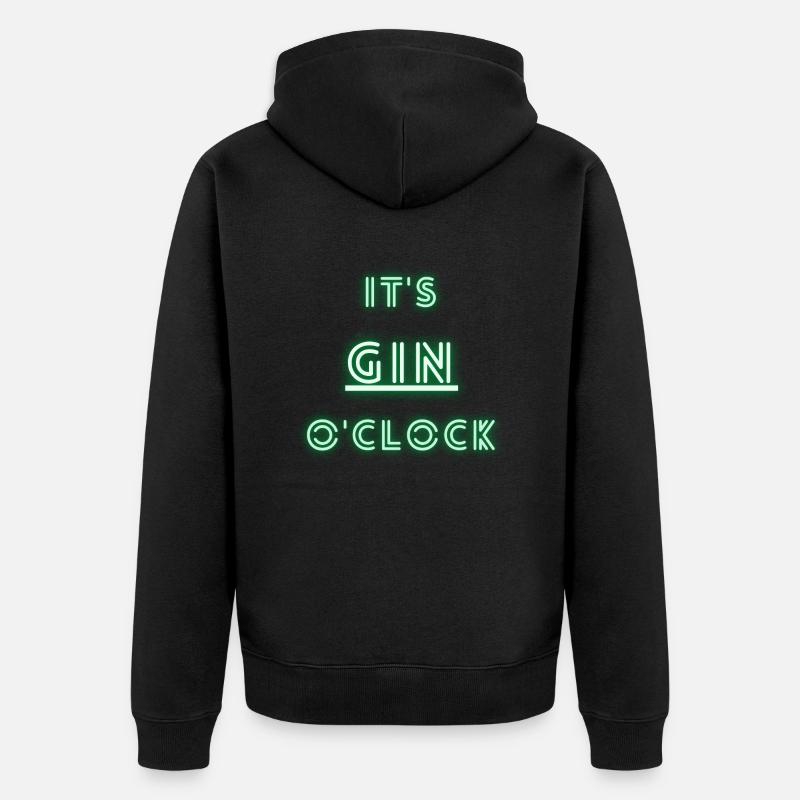 C'est l'heure du gin | Gin - Veste à capuche bio Premium Unisexe - noir