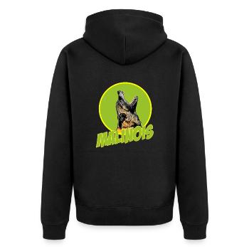 Malinois - Unisex Premium Organic Zip Hoodie - black - Back - Nico (187cm)