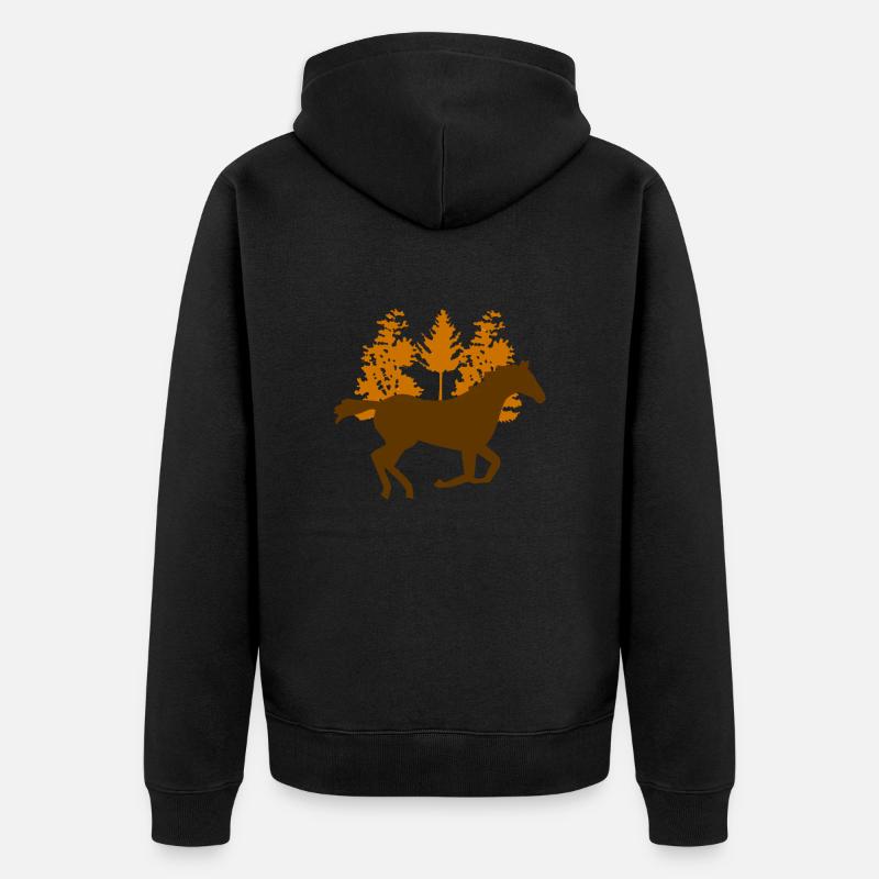 cheval - Veste à capuche bio Premium Unisexe - noir