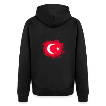 Aquarelle de drapeau turc - Veste à capuche bio Premium Unisexe - noir - Dos - Nico (187cm)