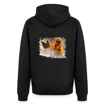 pompier pompier pompier - Veste à capuche bio Premium Unisexe - noir - Dos - Nico (187cm)