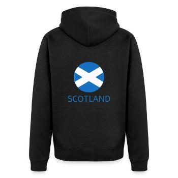 Schottland - Unisex Premium Bio Zip Hoodie - Schwarz - Hinten - Nico (187cm)