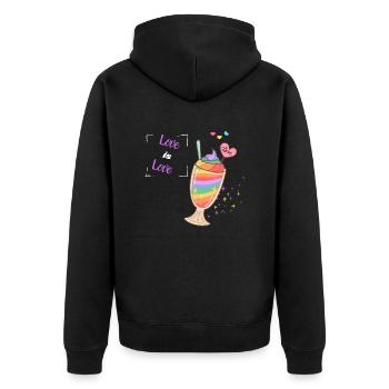 Love is Love - Veste à capuche bio Premium Unisexe - noir - Dos - Nico (187cm)