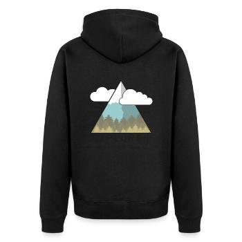 EXPLORER - Unisex Premium Bio Zip Hoodie - Schwarz - Hinten - Nico (187cm)