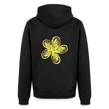 Cadeau de fleurs hawaïennes d'hibiscus hawaïennes - Veste à capuche bio Premium Unisexe - noir - Dos - Nico (187cm)