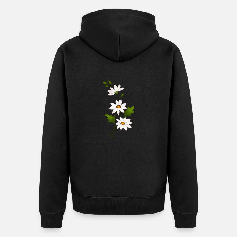 Gänseblümchenblüten - Unisex Premium Bio Zip Hoodie - Schwarz