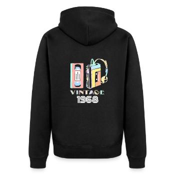vintage 1968 - Veste à capuche bio Premium Unisexe - noir - Dos - Nico (187cm)