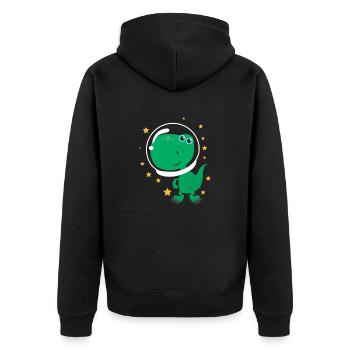 Space animals space dinosaur kids gift - Unisex Premium Organic Zip Hoodie - black - Back - Nico (187cm)