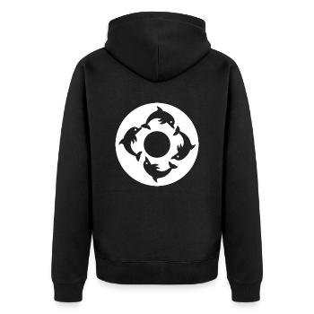 Dolphin dolphin - Unisex Premium Organic Zip Hoodie - black - Back - Nico (187cm)