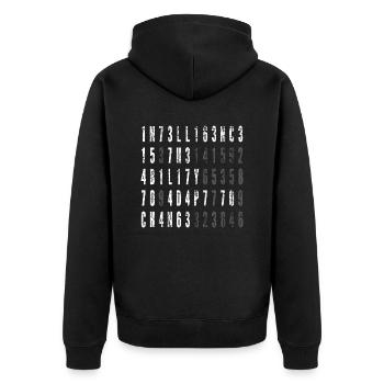 Intelligence Is The Ability To Adapt To Change - Unisex Premium Organic Zip Hoodie - black - Back - Nico (187cm)