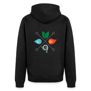 Symbole Quatre éléments Terre Air Air Feu Eau - Veste à capuche bio Premium Unisexe - noir - Dos - Nico (187cm)