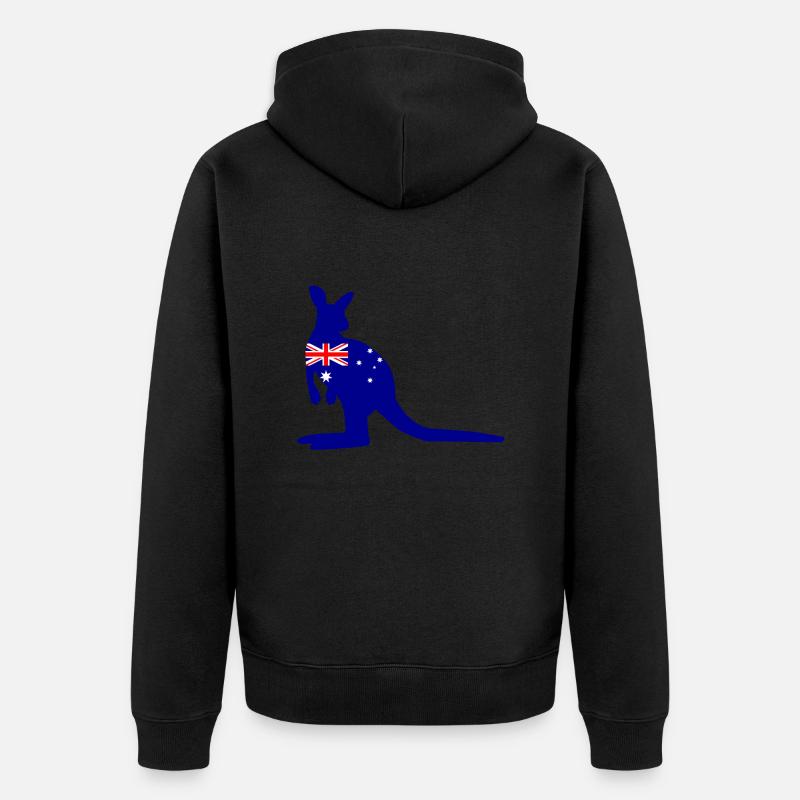 Drapeau australien kangourou - Veste à capuche bio Premium Unisexe - noir