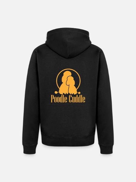 Poodle Cuddle Hundeliebhaber Geschenkidee - Unisex Premium Bio Zip Hoodie - Schwarz