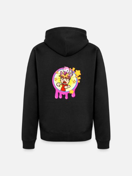 Flamingo Slime Cartoon - Unisex Premium Organic Zip Hoodie - black