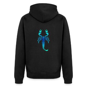 Maori Scorpion Polynesian Tribal Tattoo Gift - Unisex Premium Organic Zip Hoodie - black - Back - Nico (187cm)