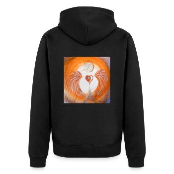 Gel de cœur Résolution des défis cardiaques - Veste à capuche bio Premium Unisexe - noir - Dos - Nico (187cm)