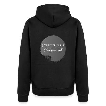 J peux pas j'ai festival - Veste à capuche bio Premium Unisexe - noir - Dos - Nico (187cm)