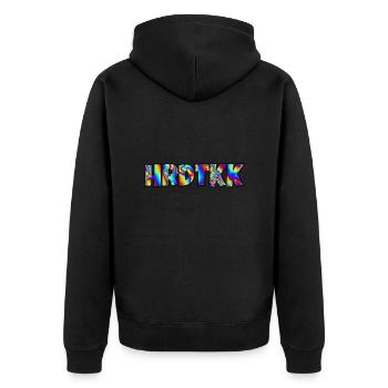 Trippy Hardtekk - Unisex Premium Organic Zip Hoodie - black - Back - Nico (187cm)