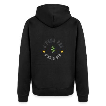 je peux pas je suis bio - Veste à capuche bio Premium Unisexe - noir - Dos - Nico (187cm)