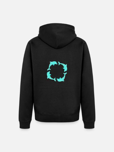 Dolphin - Unisex Premium Organic Zip Hoodie - black