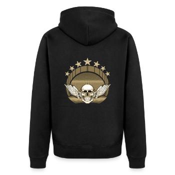 Skull - Unisex Premium Organic Zip Hoodie - black - Back - Nico (187cm)