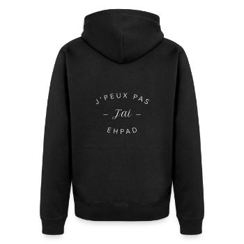 je peux pas j ai Ehpad - Veste à capuche bio Premium Unisexe - noir - Dos - Nico (187cm)