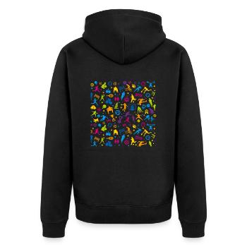 Multisport - Unisex Premium Bio Zip Hoodie - Schwarz - Hinten - Nico (187cm)