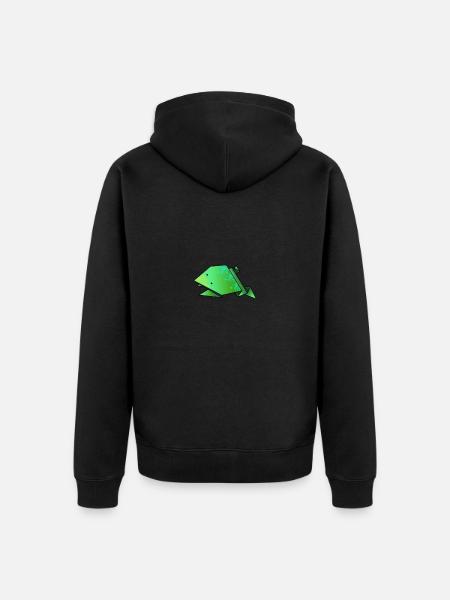 origami frog - Unisex Premium Organic Zip Hoodie - black