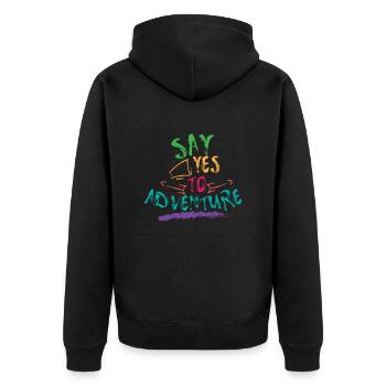 Travel Say Yes To Adventure Traveller Camper Gift - Veste à capuche bio Premium Unisexe - noir - Dos - Nico (187cm)
