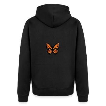 papillon orange - Veste à capuche bio Premium Unisexe - noir - Dos - Nico (187cm)