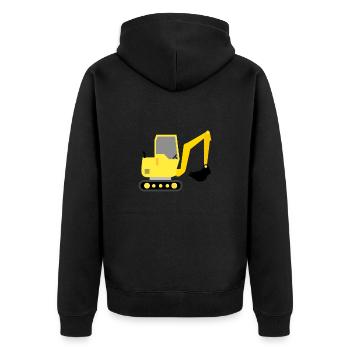 Bagger - Unisex Premium Bio Zip Hoodie - Schwarz - Hinten - Nico (187cm)
