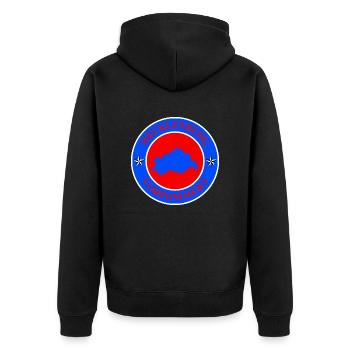 Mecklenburg-Vorpommern Wappen - Unisex Premium Bio Zip Hoodie - Schwarz - Hinten - Nico (187cm)