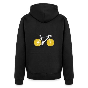 Lemon bike - Unisex Premium Organic Zip Hoodie - black - Back - Nico (187cm)