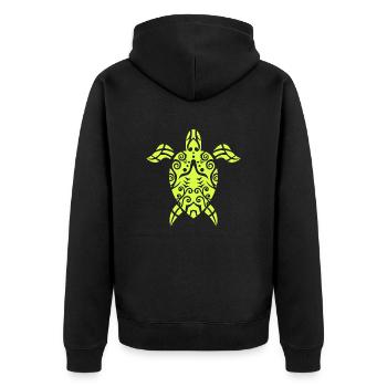 Maori-Schildkröte Polynesian Tribal Tattoo Gift - Unisex Premium Bio Zip Hoodie - Schwarz - Hinten - Nico (187cm)