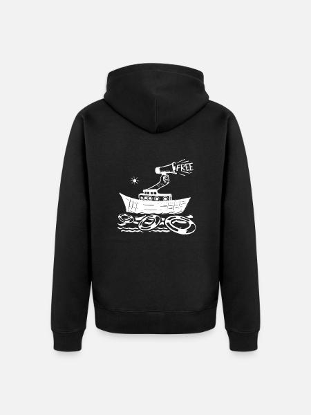 Rettungsboot, Seenotrettung - Unisex Premium Bio Zip Hoodie - Schwarz