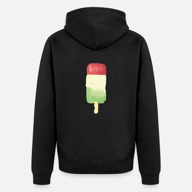 Glace striée 2 - Veste à capuche bio Premium Unisexe - noir