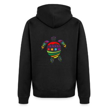Cadeau de tatouage tribal polynésien de tortue maorie - Veste à capuche bio Premium Unisexe - noir - Dos - Nico (187cm)