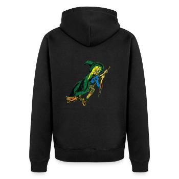 Brocken witch - Unisex Premium Organic Zip Hoodie - black - Back - Nico (187cm)