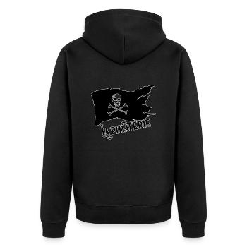 pirate - Unisex Premium Organic Zip Hoodie - black - Back - Nico (187cm)