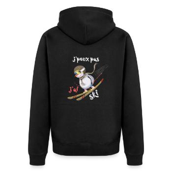 j'peux pas j'ai ski - Veste à capuche bio Premium Unisexe - noir - Dos - Nico (187cm)