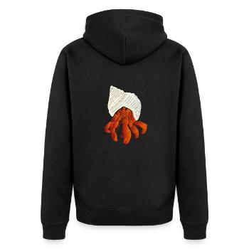 Bernard the Hermit - Unisex Premium Organic Zip Hoodie - black - Back - Nico (187cm)