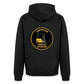 Opérateur de chariot élévateur certifié - Veste à capuche bio Premium Unisexe - noir - Dos - Nico (187cm)