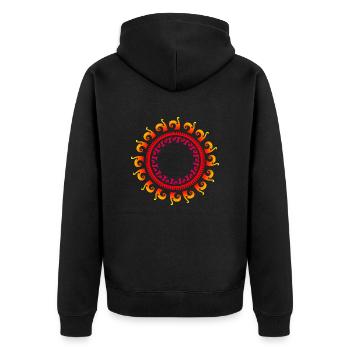 Maori Sonne Polynesian Tribal Tattoo Geschenkidee - Unisex Premium Bio Zip Hoodie - Schwarz - Hinten - Nico (187cm)