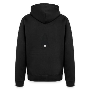 rocket - Unisex Premium Organic Zip Hoodie - black - Back - Nico (187cm)