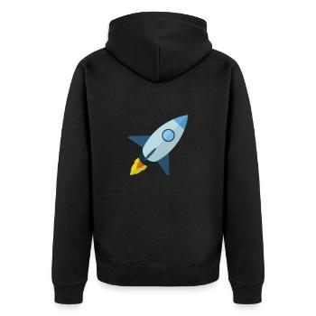rocket - Unisex Premium Organic Zip Hoodie - black - Back - Nico (187cm)