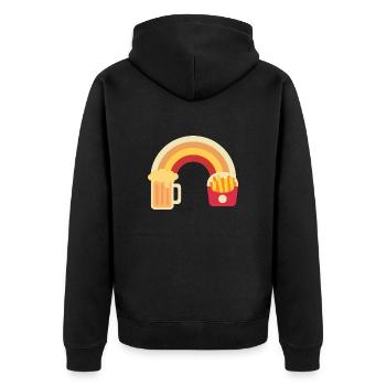 Beer and fries - Unisex Premium Organic Zip Hoodie - black - Back - Nico (187cm)
